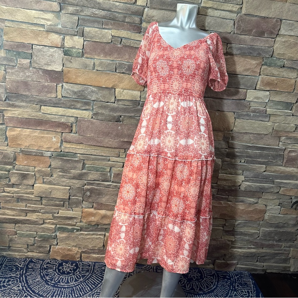 Sincerely Jules Tiered Midi Dress Sz M